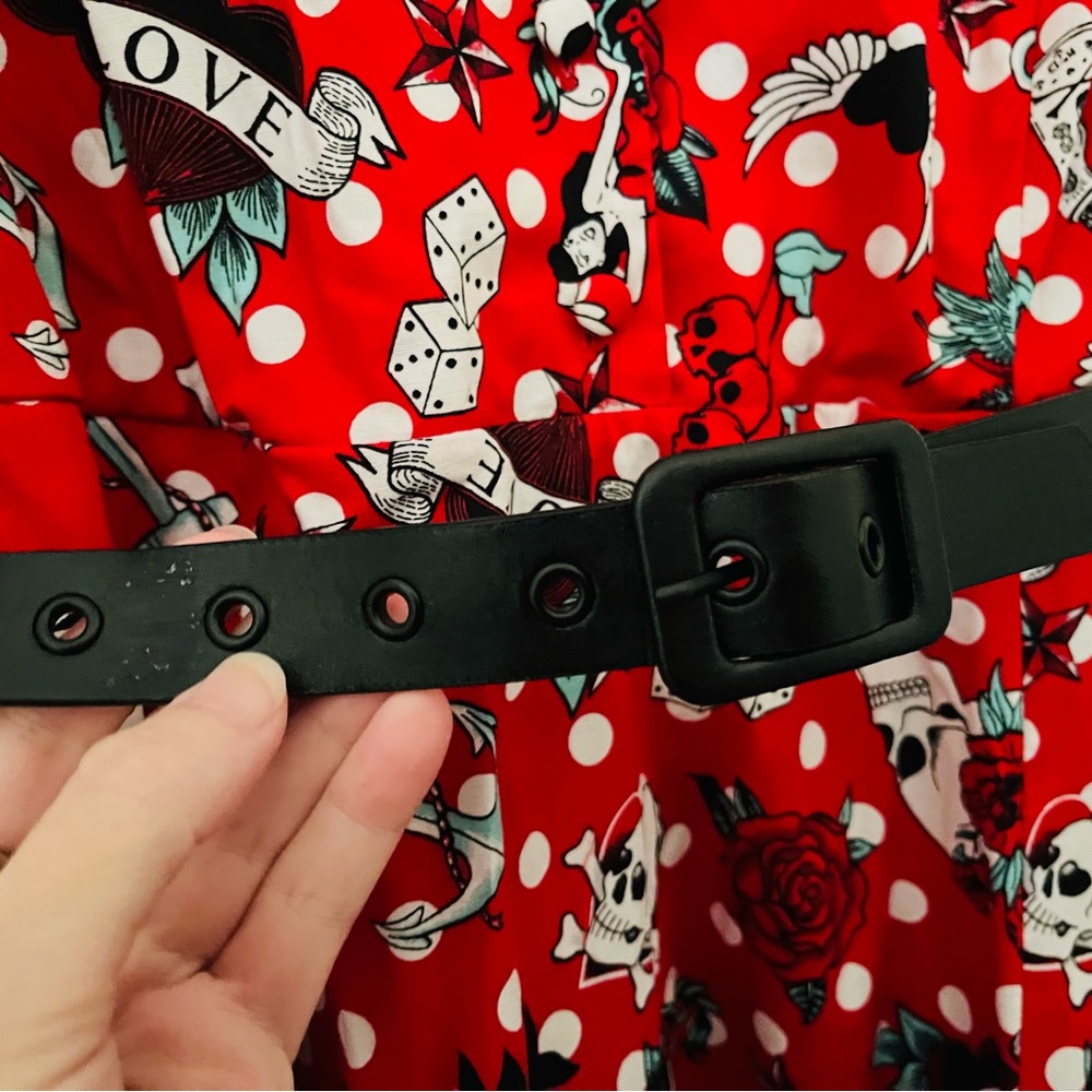 NWT Torrid Retro Chic Red Fit-and-Flare Pinup Style Dress with Belt - Picture 12 of 15